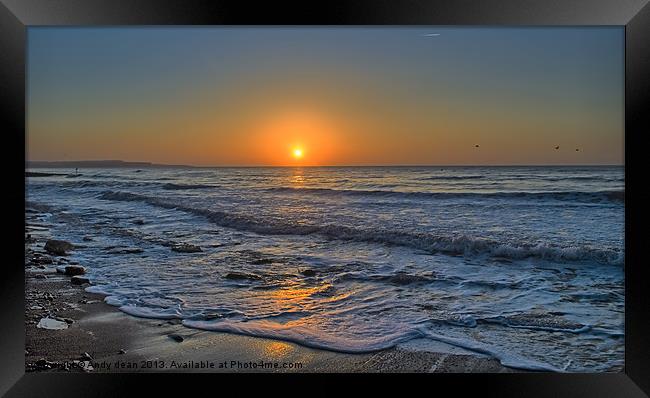 Seaside sunrise Framed Print by Andy dean