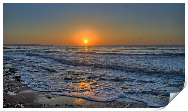 Seaside sunrise Print by Andy dean