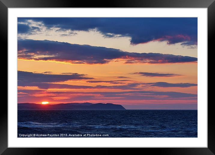 Colwyn Bay Sunset Framed Mounted Print by Andrew Poynton