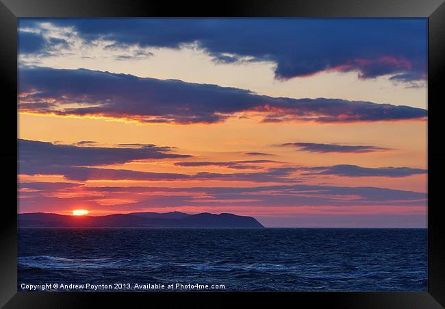 Colwyn Bay Sunset Framed Print by Andrew Poynton