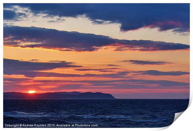 Colwyn Bay Sunset Print by Andrew Poynton