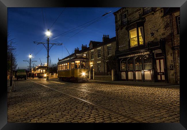 Trams at Night Framed Print by Northeast Images