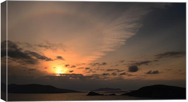 Sunset Blasket Islands Canvas Print by barbara walsh