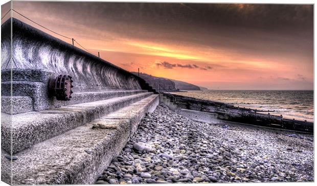 Early morning view at Amroth Canvas Print by Simon West