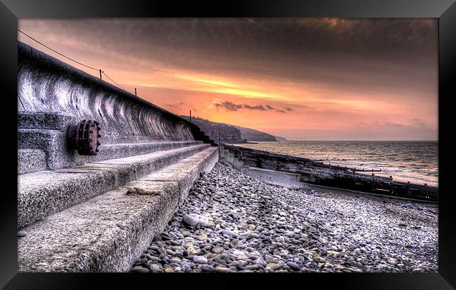 Early morning view at Amroth Framed Print by Simon West