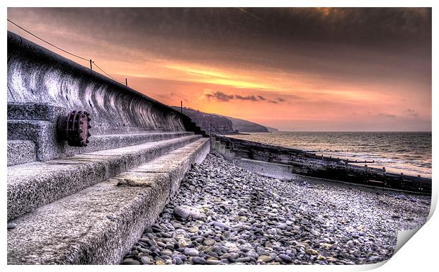 Early morning view at Amroth Print by Simon West