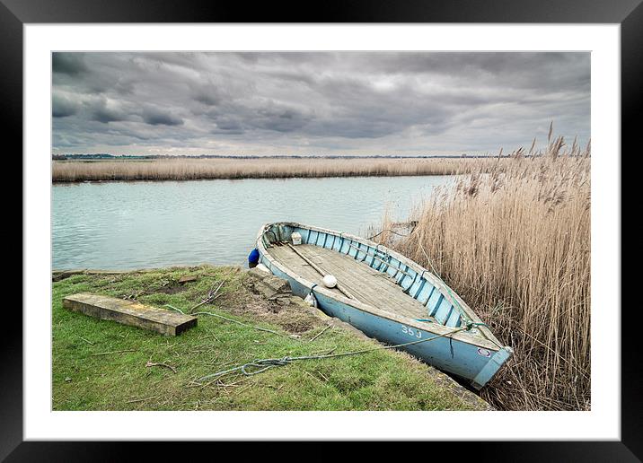 Dinghy on the Bure Framed Mounted Print by Stephen Mole