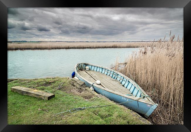 Dinghy on the Bure Framed Print by Stephen Mole