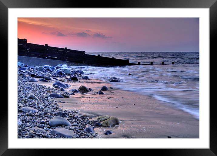 Amroth Beach and Groins Framed Mounted Print by Simon West