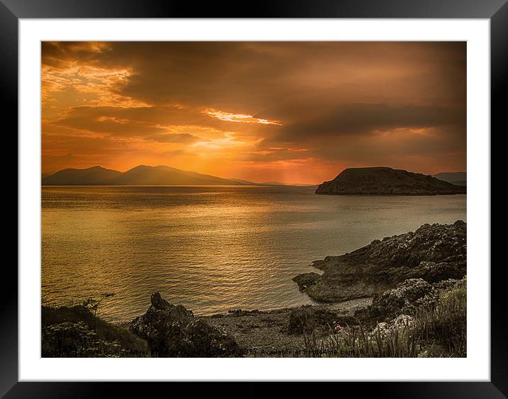 Sunset over Lismore Island Framed Mounted Print by Fiona Messenger