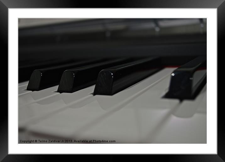 Piano Keyboard Framed Mounted Print by Telmo Zaldivar Jr