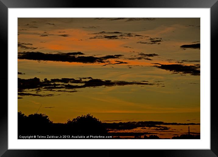 Sunset Framed Mounted Print by Telmo Zaldivar Jr