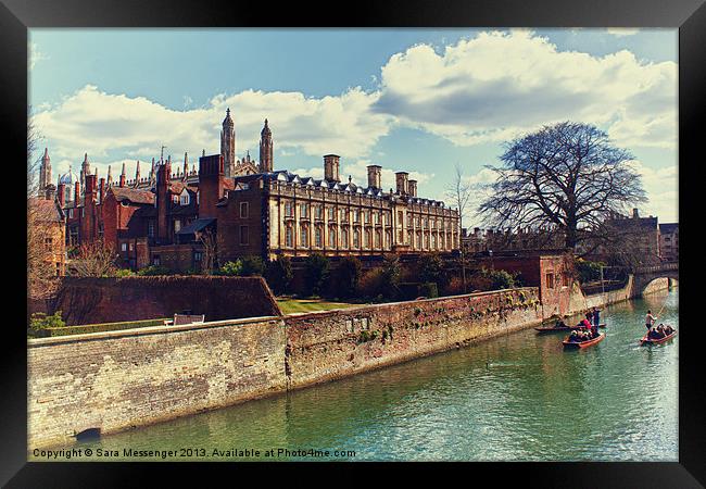 Clare college on the River Cam Framed Print by Sara Messenger