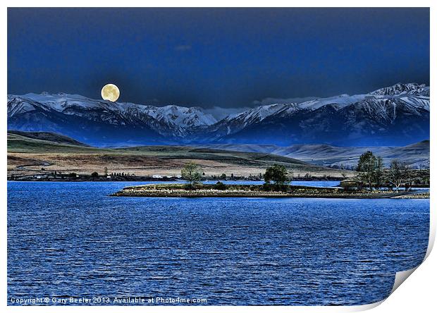 Moon Over Cooney Print by Gary Beeler