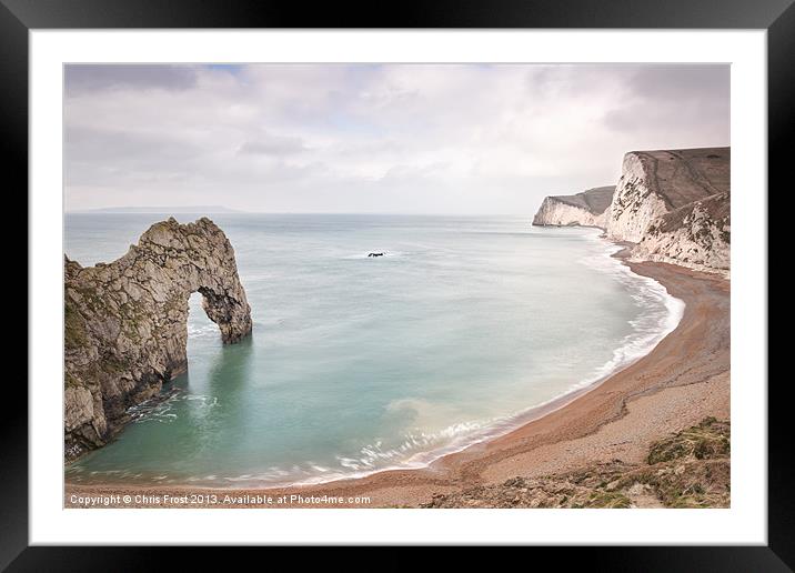 Durdle Door Sweep Framed Mounted Print by Chris Frost