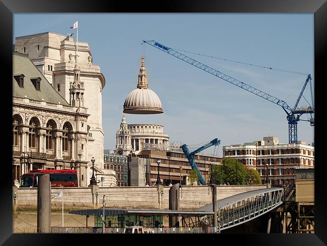 Taking the lid off St Pauls Framed Print by Terry Senior