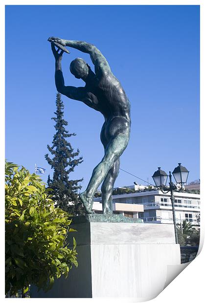 Statue of Discus Thrower Print by PhotoStock Israel
