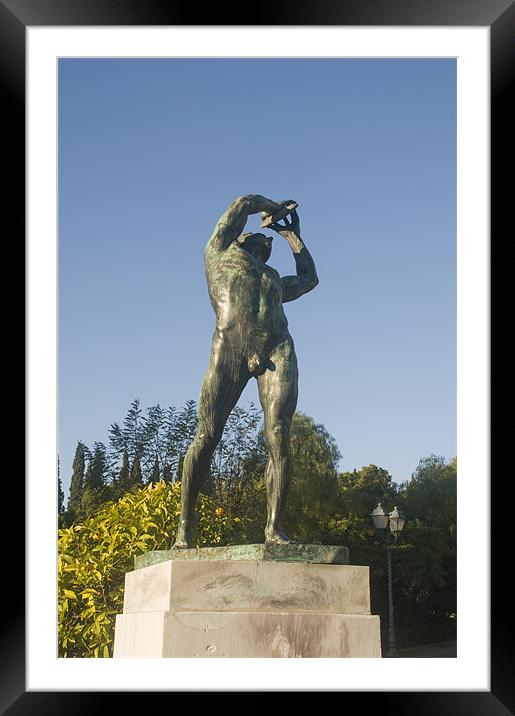 Statue of Discus Thrower Framed Mounted Print by PhotoStock Israel