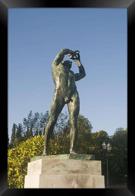 Statue of Discus Thrower Framed Print by PhotoStock Israel