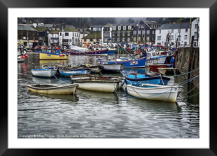 The Vibrant Mevagissey Harbour Framed Mounted Print by Chris Thaxter