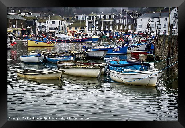 The Vibrant Mevagissey Harbour Framed Print by Chris Thaxter