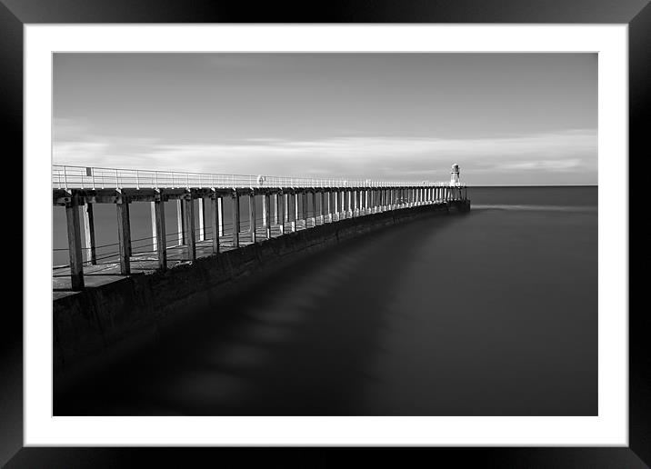 Whitby Breakwater Framed Mounted Print by Matthew Train