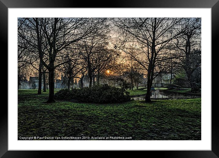Sunrise Parc Framed Mounted Print by Paul Daniël van Schevikhoven