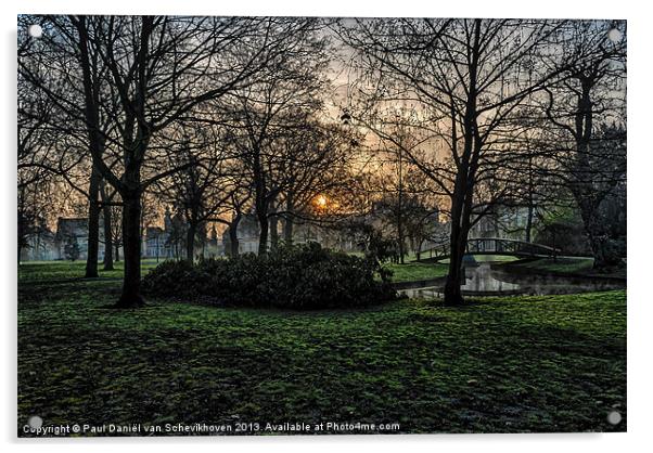 Sunrise Parc Acrylic by Paul Daniël van Schevikhoven
