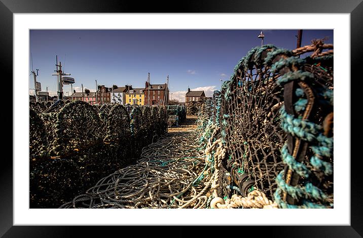 Arbroath Crab Pots Framed Mounted Print by Buster Brown