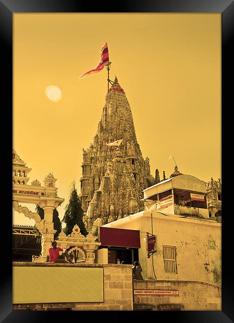Dwarka Krishna Temple from Market Street Framed Print by Arfabita  