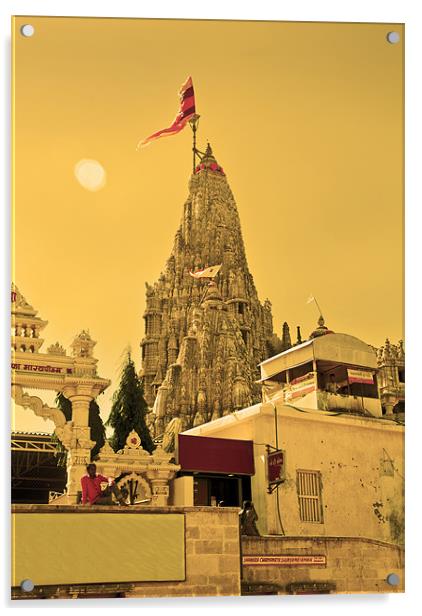 Dwarka Krishna Temple from Market Street Acrylic by Arfabita  