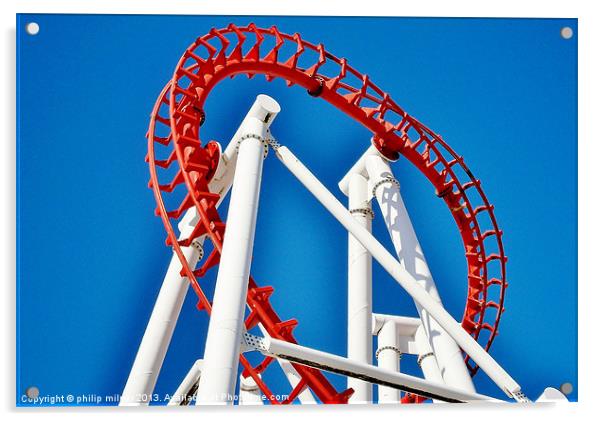 The Millenium Rollercoaster Ingoldmells Acrylic by philip milner