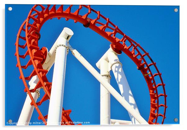 The Millenium Rollercoaster Ingoldmells Acrylic by philip milner