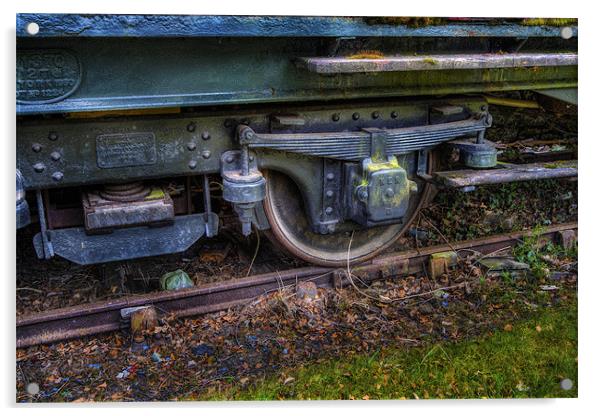 Steam Train Wheel Acrylic by Ian Mitchell