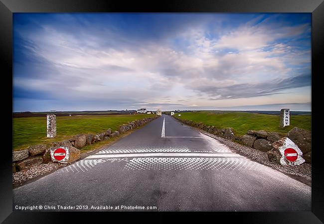 Lands End Start and Finish Line Framed Print by Chris Thaxter