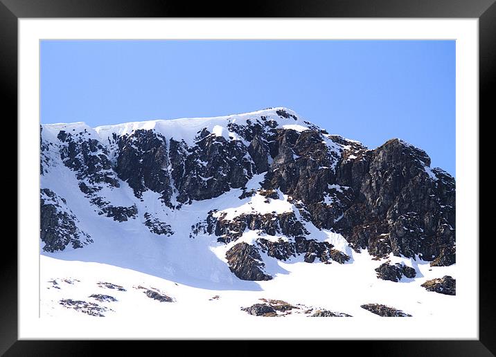 Snow Cornice Rock Face Framed Mounted Print by Tim O'Brien