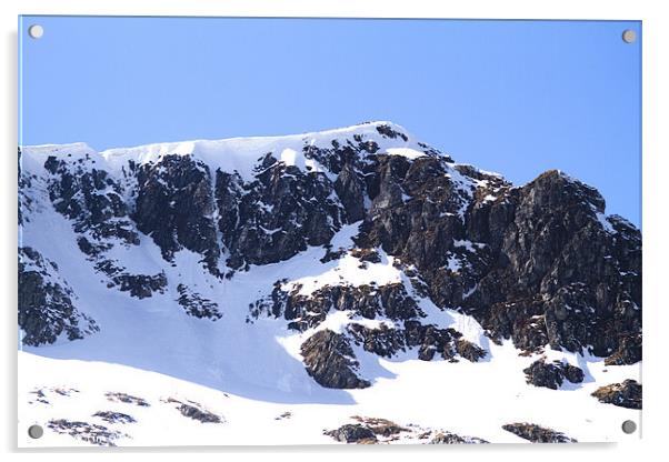 Snow Cornice Rock Face Acrylic by Tim O'Brien