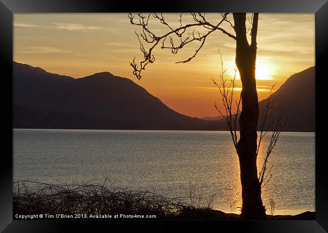Sunset Over Loch Linnhe Framed Print by Tim O'Brien
