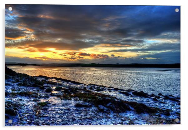 Majestic Sunrise over River Taw Acrylic by Dave Wilkinson North Devon Ph