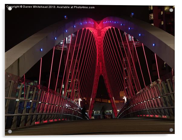 Downlit Bridge in Red Acrylic by Darren Whitehead