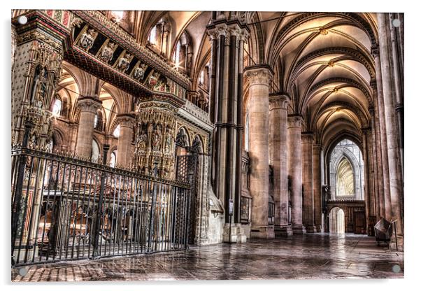 Canterbury cathedral - Interior. Acrylic by Ian Hufton