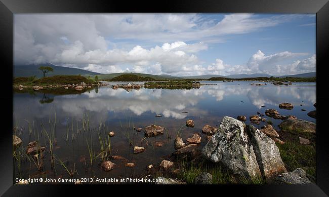 Lochan na h-Achlaise. Framed Print by John Cameron