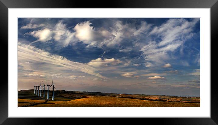Turbines & Sky Framed Mounted Print by Philip Teale
