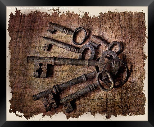 Antique keys Framed Print by Brian  Raggatt