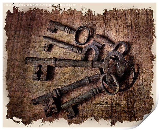 Antique keys Print by Brian  Raggatt