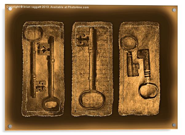 Antique Triptych keys Acrylic by Brian  Raggatt