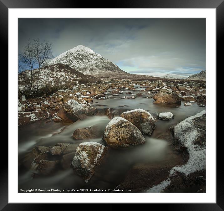Buachaille Waterfalls, Glencoe, Scotland, UK Framed Mounted Print by Creative Photography Wales