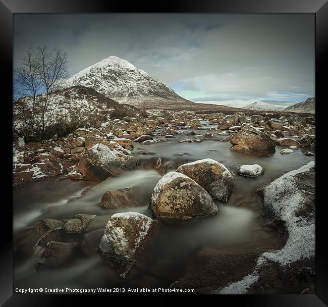 Buachaille Waterfalls, Glencoe, Scotland, UK Framed Print by Creative Photography Wales