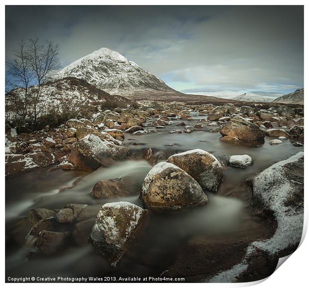 Buachaille Waterfalls, Glencoe, Scotland, UK Print by Creative Photography Wales