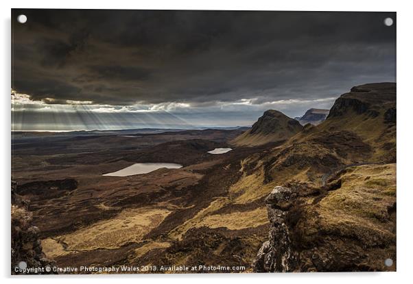 The Quiraing at Dawn, Isle of Skye, Scotland Acrylic by Creative Photography Wales